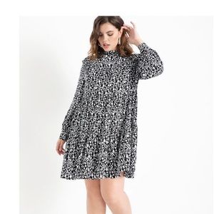 Black and white tiered dress